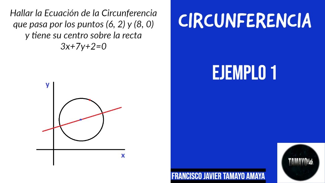 ECUACIÓN DE UNA CIRCUNFERENCIA QUE PASA POR DOS PUNTOS Y TIENE SU CENTRO EN UNA RECTA