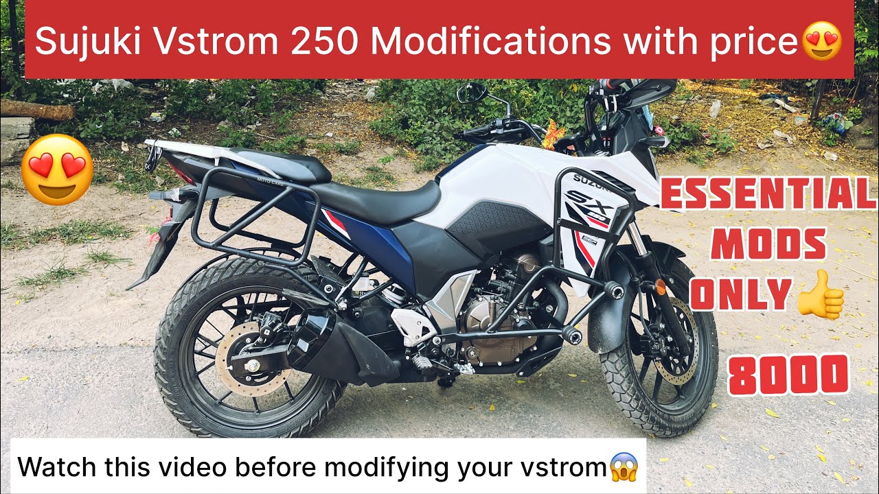 My Sujuki V-Strom SX 250 ka Full Modification with Price🔥 | Pearl White Color 2025 | Karol Bagh