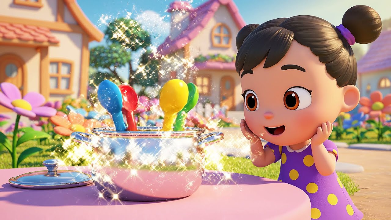 Quatro Colheres de Brinquedo Pequenas | Canções Infantis e Rimas para Crianças