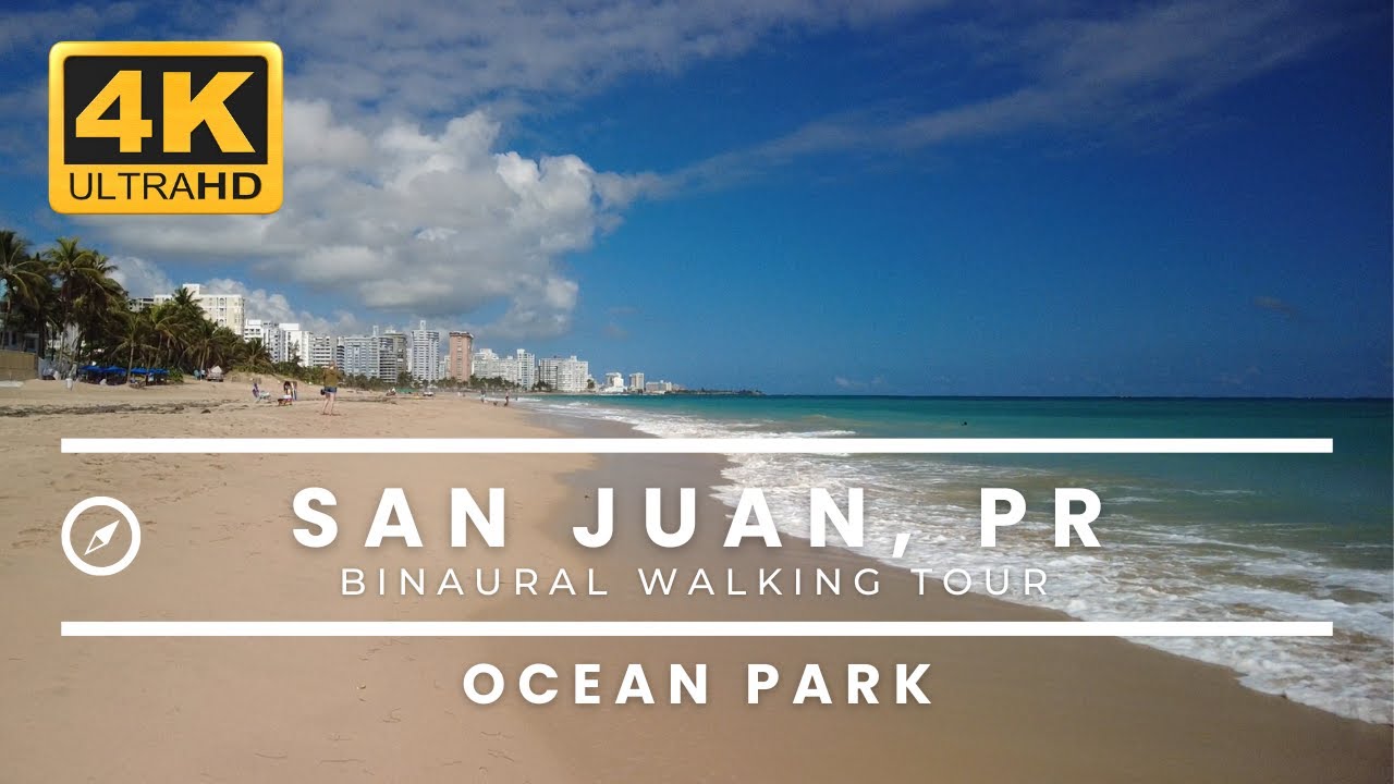 Strolling the beautiful beach in Ocean Park | San Juan, Puerto Rico [4K 60fps 🎧 True Binaural Audio]