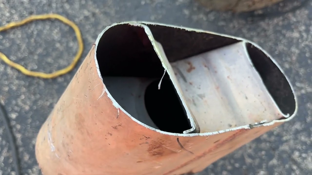 Inside Jones full boar muffler after 8-10 years, solid!