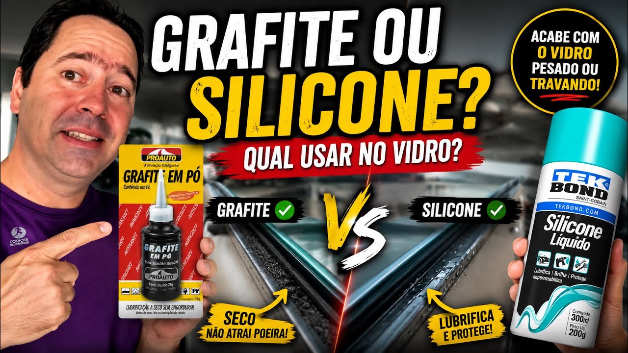 SILICONE lubrificante ou GRAFITE  na canaleta do vidro