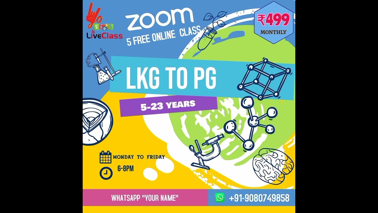 Free Online Demo Class for LKG to PG from Yoshops Live Class | Rs.499 for Monthly Fees for LKG to PG