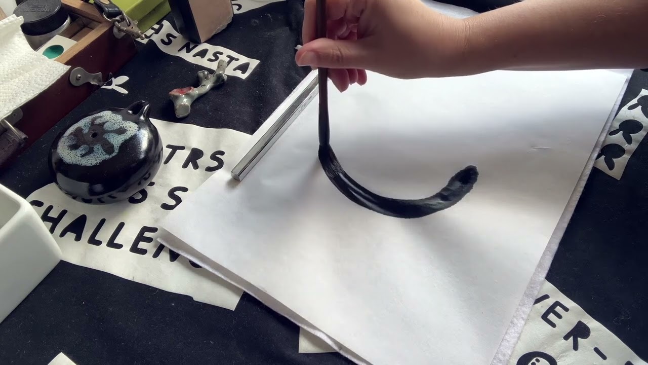 Sumi-e/Ink painting.Enso- a Buddhist circle.Painted by Linda Konone