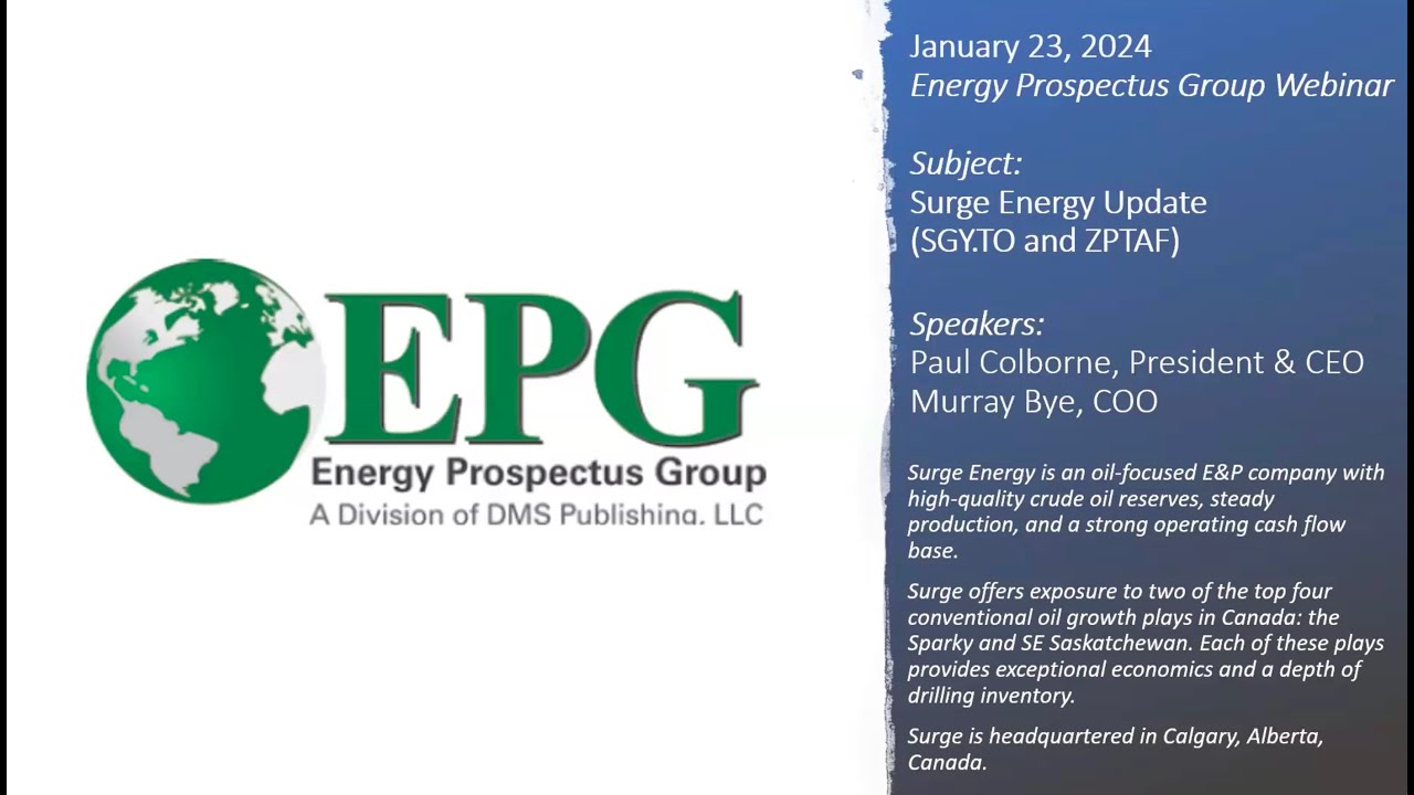 EPG Webinar Hosted by Surge Energy - January 23, 2025