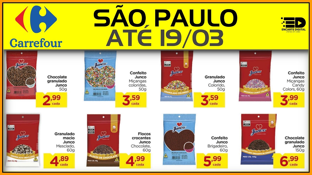 CARREFOUR SP - PREÇOS INCRÍVEIS EM CHOCOLATES - PÁSCOA É NO CARREFOUR - ATÉ 19/03