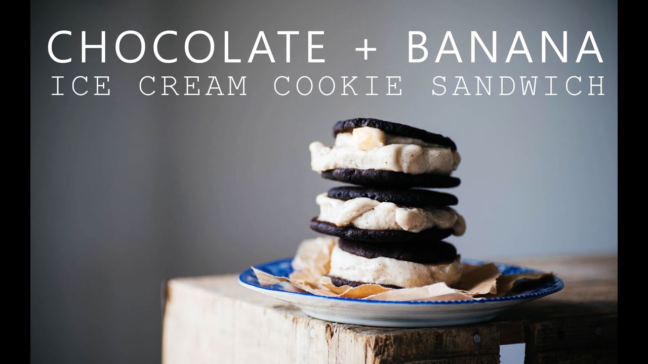CHOCOLATE + BANANA ICE CREAM SANDWICHES (vegan + gluten free)