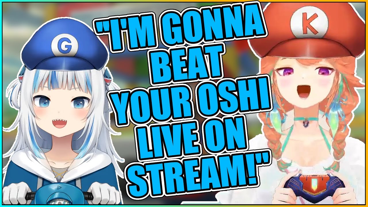 Unexpected short collab. Gura and Kiara Smack Talking each other in Mario Kart