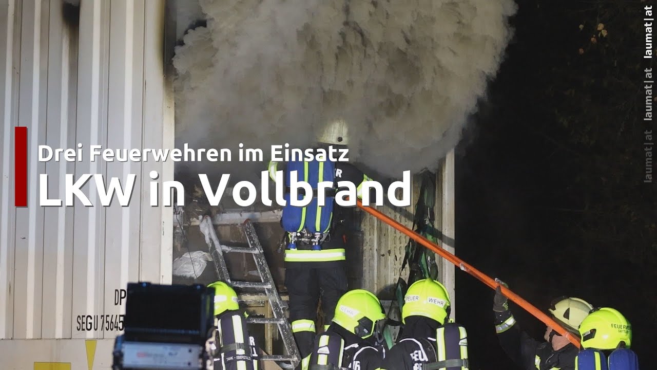 Vollbrand eines LKW auf Westautobahn bei Sattledt sorgt für größeren Einsatz