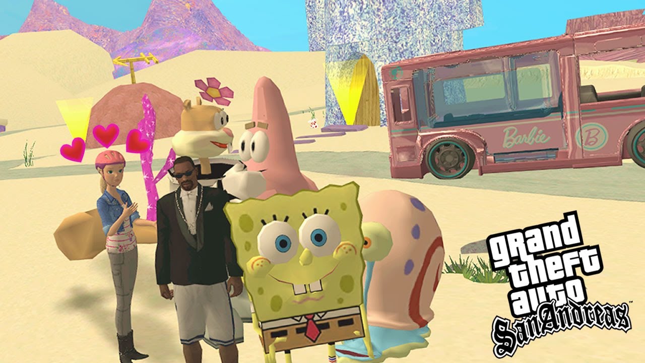 A NOVA NAMORADA DO CJ! Bob Esponja no GTA SAN ANDREAS (MODS)
