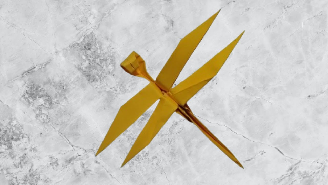 dragonfly - origami tutorial - paper dragonfly - easy origami - paper crafts #craft