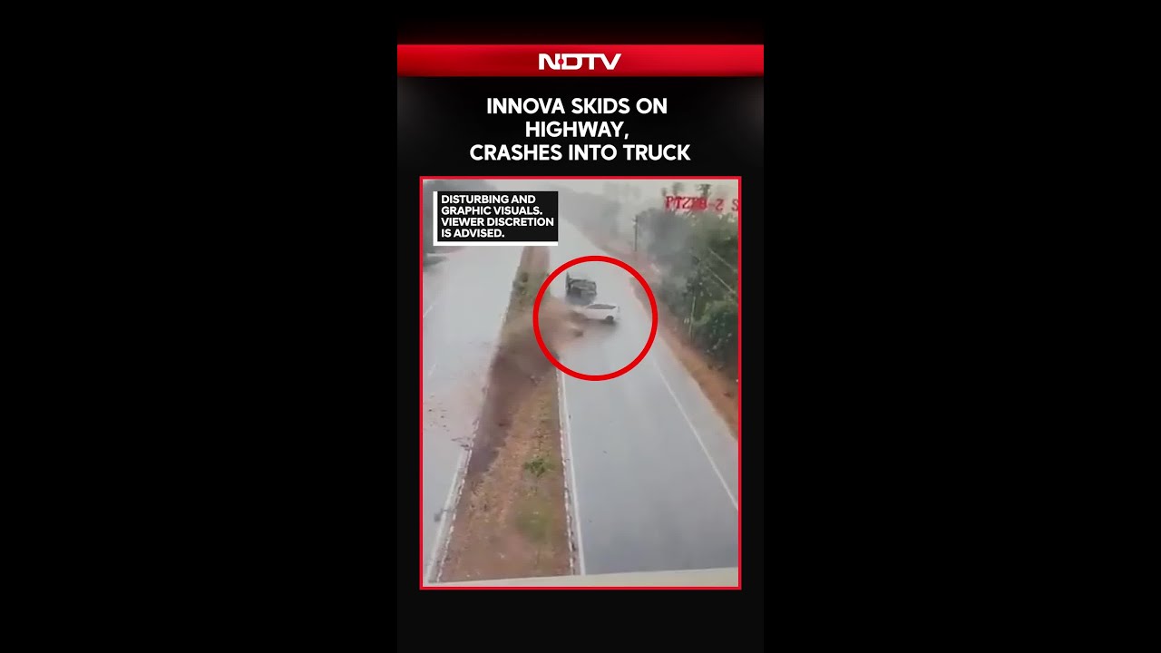On Camera, Car Skids On Chennai-Kolkata Highway In Heavy Rain, 2 Critical After Crash With Truck