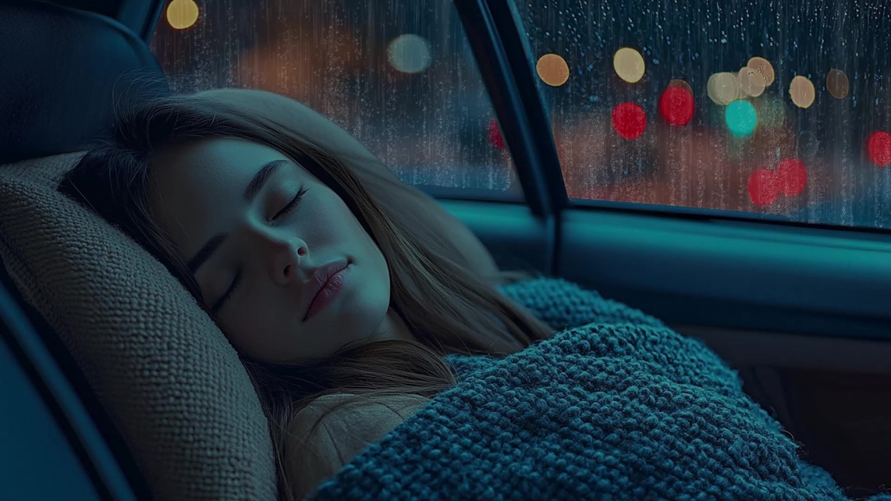 🚗💤 Rainy Night Car Ride Ambience – Instantly Fall Asleep to Relaxing Rain Sounds and City Lights