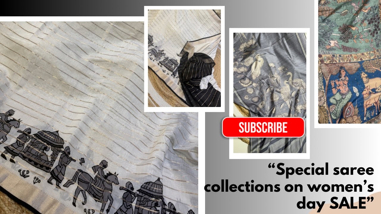 Exclusive Women’s Day Saree Sale 💃 | Stylish Tussar, Mull & Designer Sarees|| Best deals