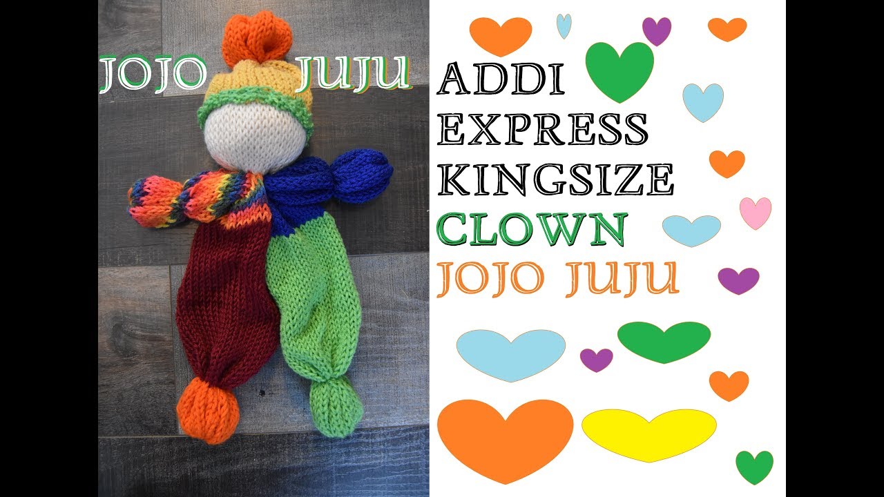 (ADDI EXPRESS KINGSIZE) CLOWN MADE WITH SCRAP YARN (BEGINNER SAFE PROJECT) (2019)