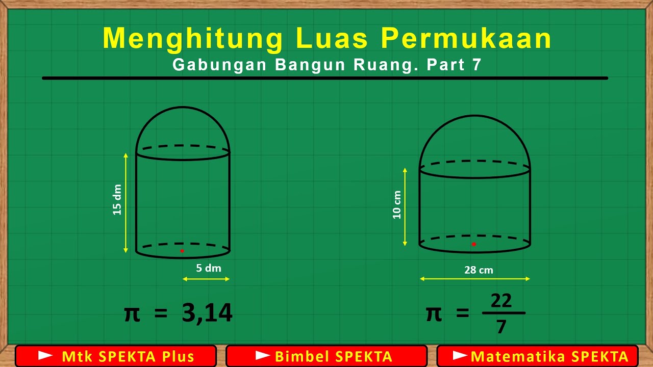 Menghitung Luas Permukaan Gabungan Bangun Ruang. Part 7, Gabungan TABUNG dengan SETENGAH BOLA