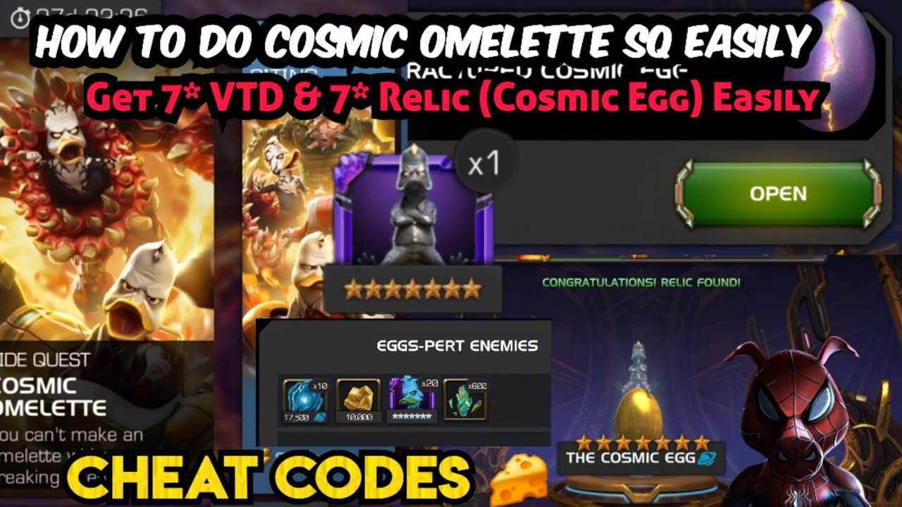How to do Cosmic Omelette Easily - Cheat Codes | Get  7* VTD & 7* Cosmic Egg (VTD) Relics Super Easy