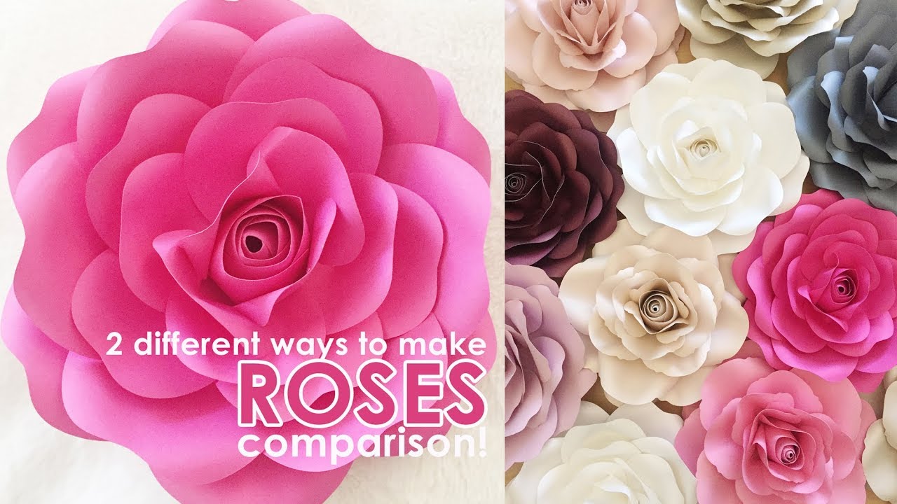 Large Paper Flower Roses (EASY!) | Paper Flower Wall Decorations | Two Paper Rose Designs Comparison