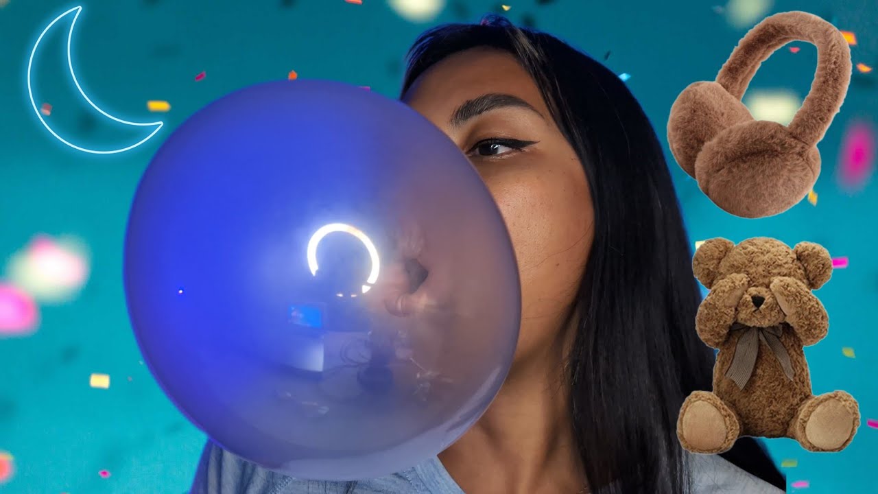 ASMR Chewing Gum And Blowing Bubbles Until They Pop , Intense Chewing Sounds , Lofi