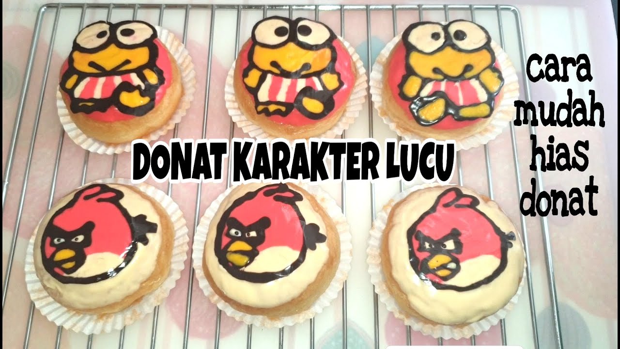 PAKAI CARA INI! HIAS DONAT KARAKTER KARTUN LUCU jadi mudah