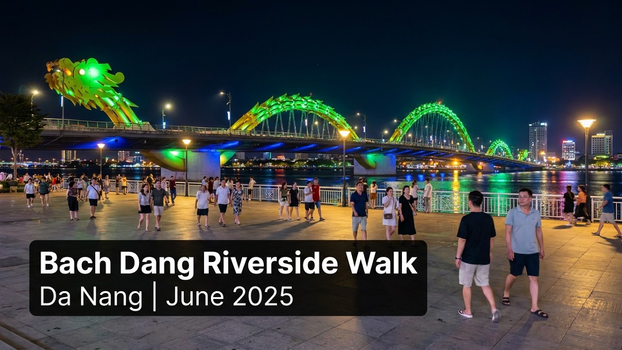 🇻🇳 [4K] Da Nang Riverside Walk | June 2025 | Bustling Weekend Crowd & Night Vibes on Bach Dang 🌃🌉