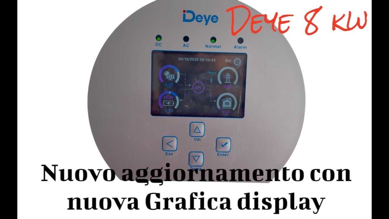 1° anno con inverter Deye 8 kw. Aggiornamento grafica display ma anche con problemi con bms