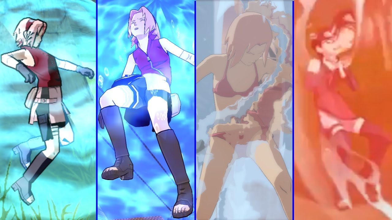 Water Prison Jutsu on Sakura Haruno and Sarada Uchiha in Naruto Games