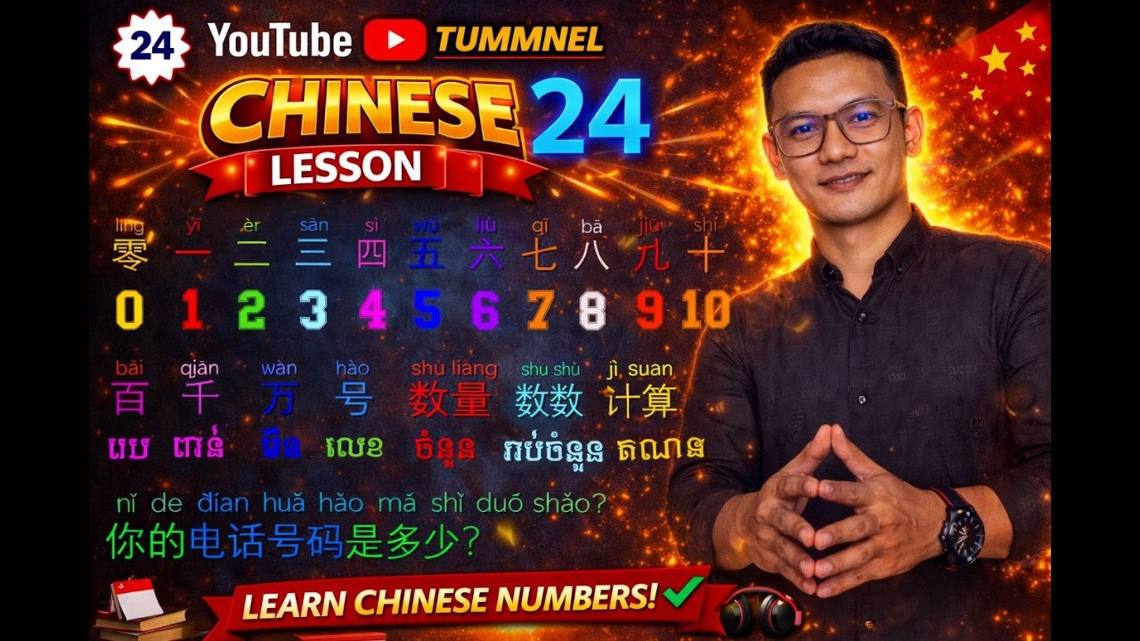 រៀនអំពីរលេខជាភាសាចិនជាមួយខ្ញុំបាទ #រៀនភាសាចិន#ភាសាចិនងាយៗ#រៀនលេខភាសាចិន#ចិនសម្រាប់អ្នកចាប់ផ្តើម#Chin