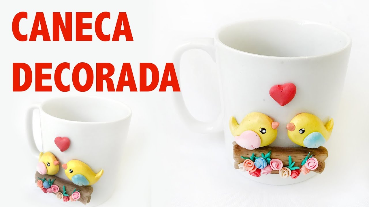 CANECA DECORADA COM BISCUIT DIA DOS NAMORADOS :: CRAFT E ART ARTESANATO