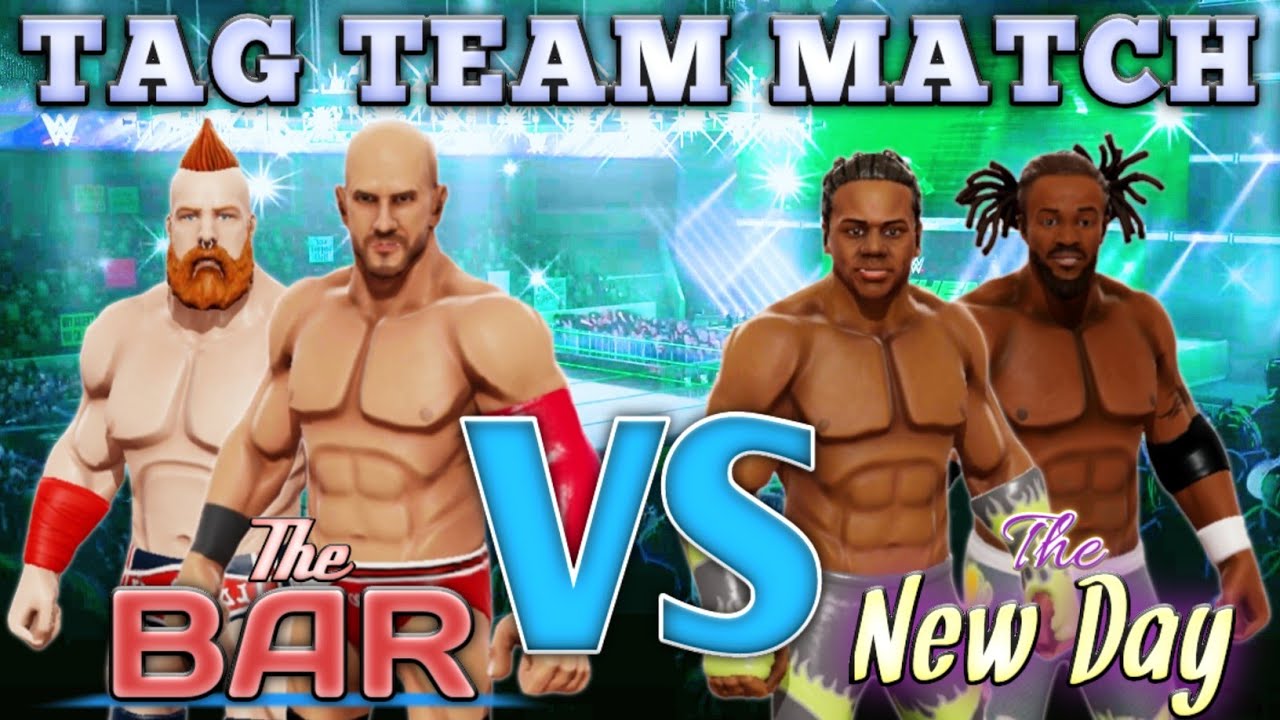 Cesaro and Sheamus vs Xavier Woods and Kofi Kingston / Tag Team Match / WWE Mayhem - Gameplay