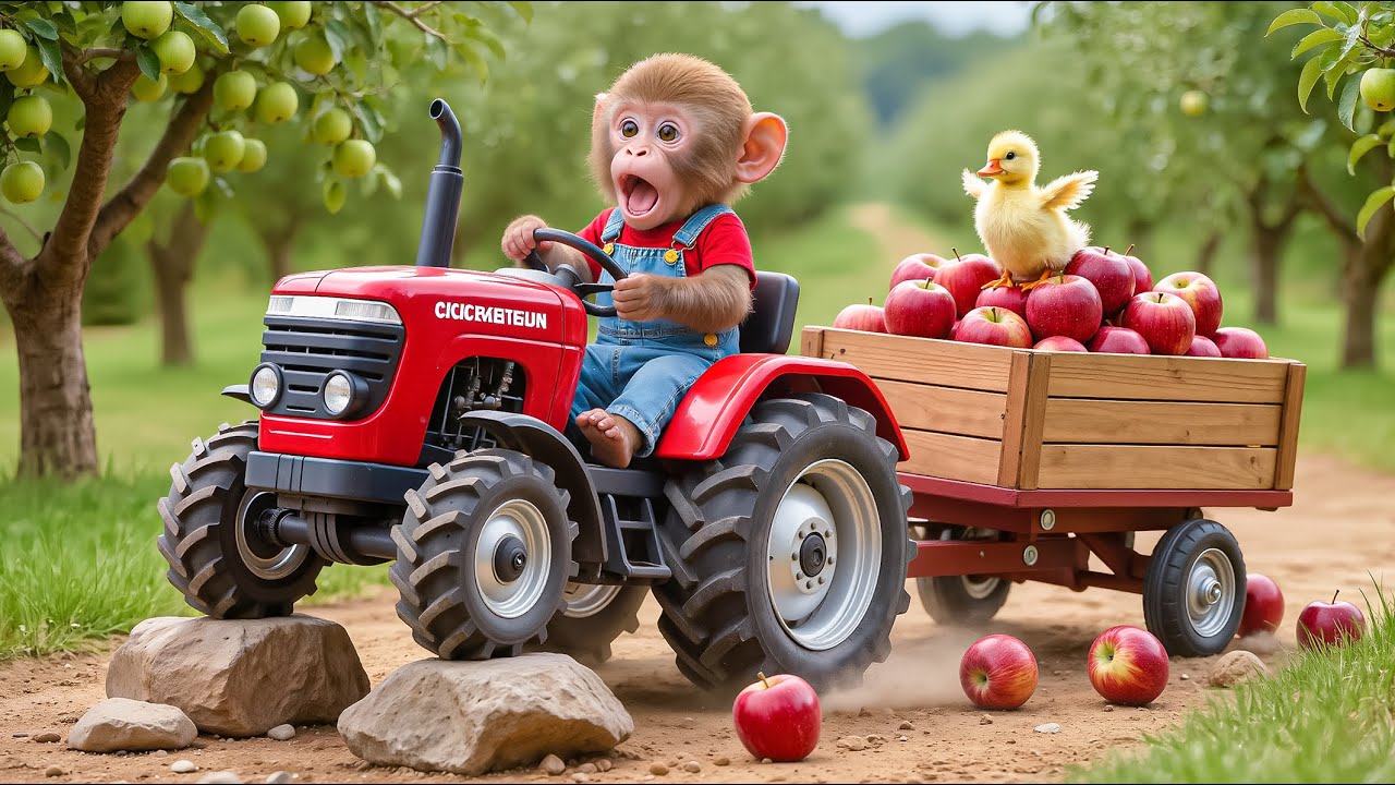 ⭐🐒🍎 Monkey NaNa’s SHOCKING Apple Harvest! Lost Baby Duck Found Crying for Help! 😱❤️