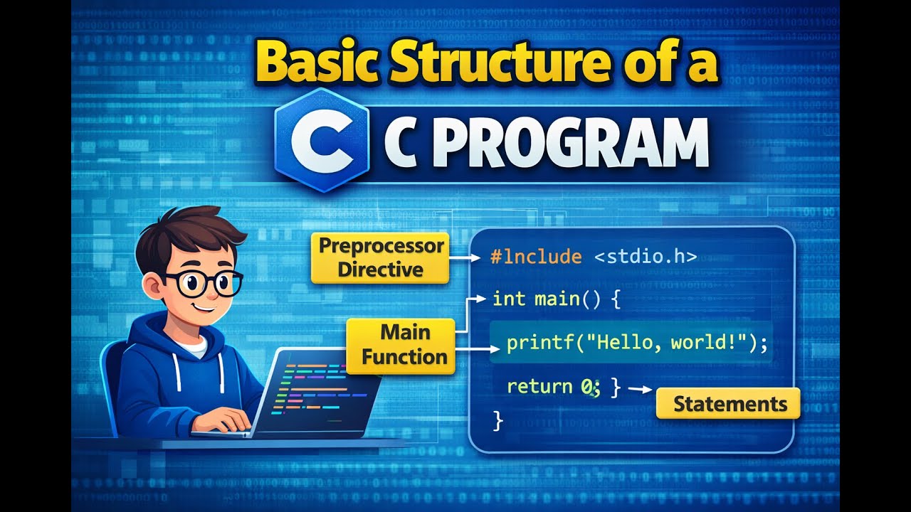 03. Basic structure of C program | Format of C Program | C Language Tutorial