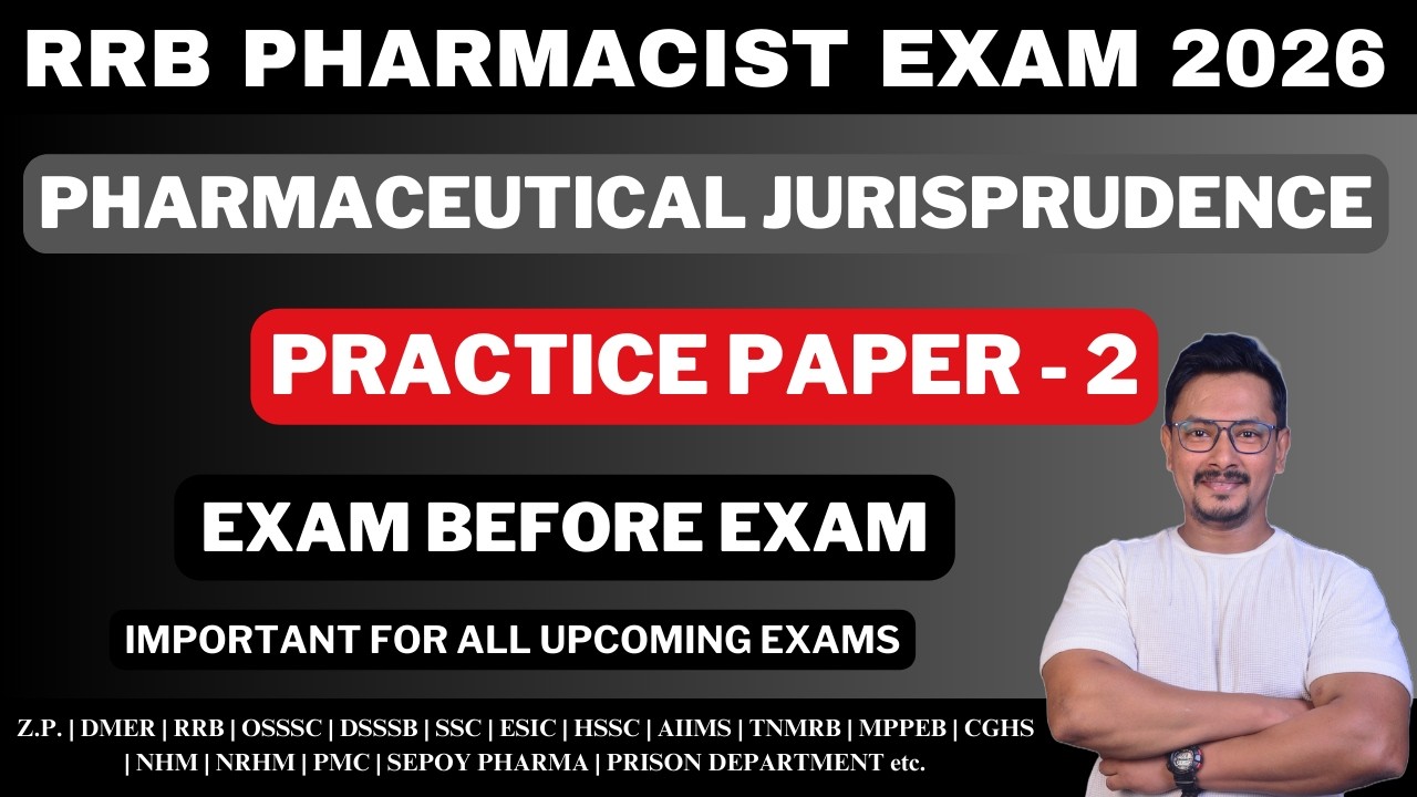 RRB  PHARMACIST EXAM PREPARATION  / RRB PHARMACIST EXAM QUESTIONS / RRB PHARMACIST EXAM 2026
