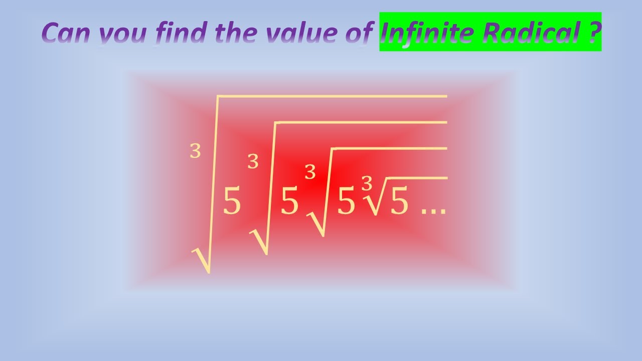 Can you solve this infinite Radical series ? || Year  9 Algebra Problem || High School Algebra