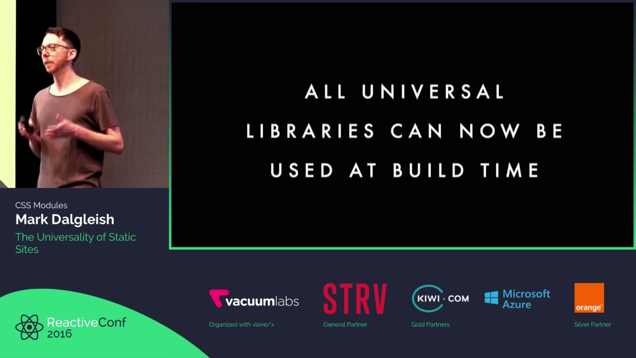 ReactiveConf 2016 - Mark Dalgleish: The Universality of Static Sites
