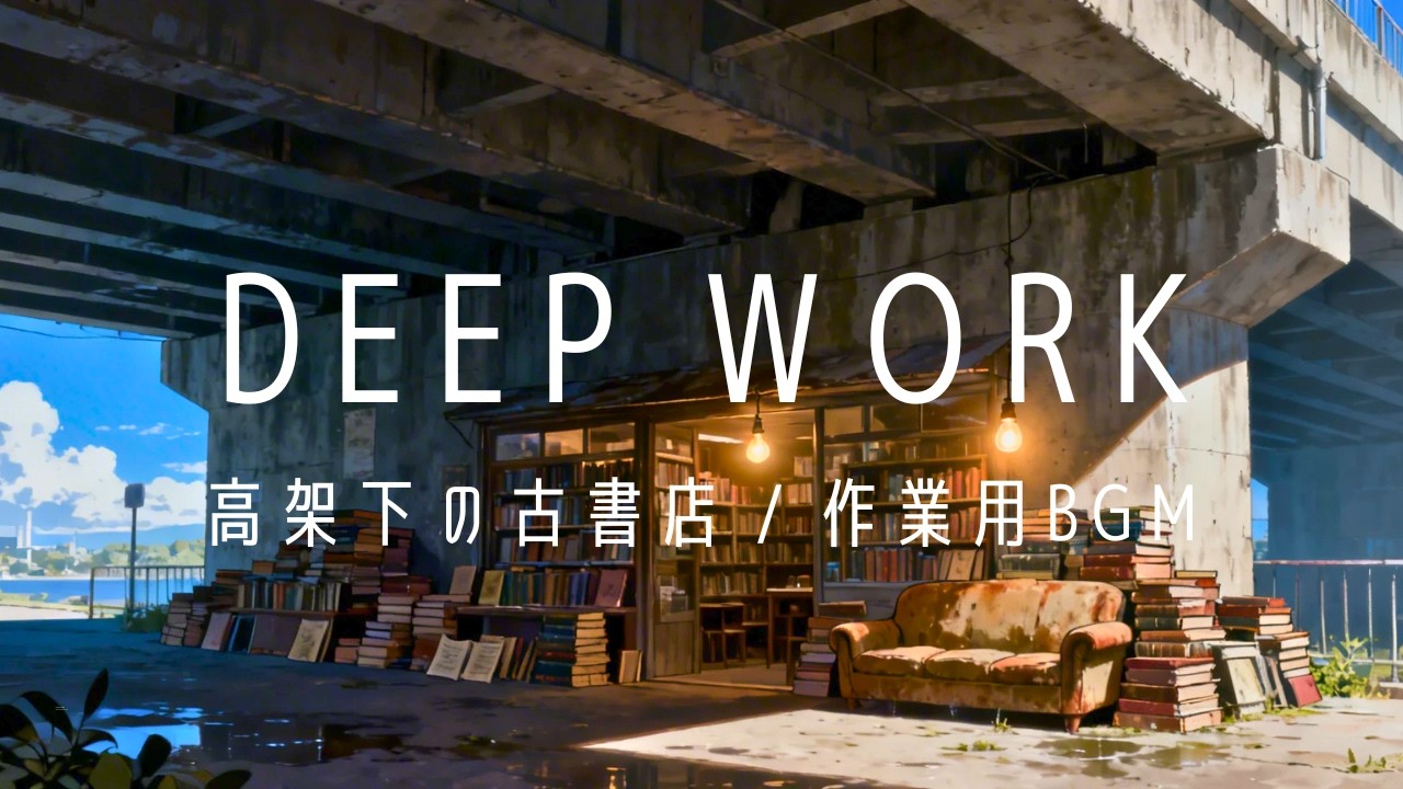 Forgotten Bookstore Under the Viaduct 📚 昼間の高架下古書店｜集中作業ディープワーク用 Lofi BGM (1 Hour)