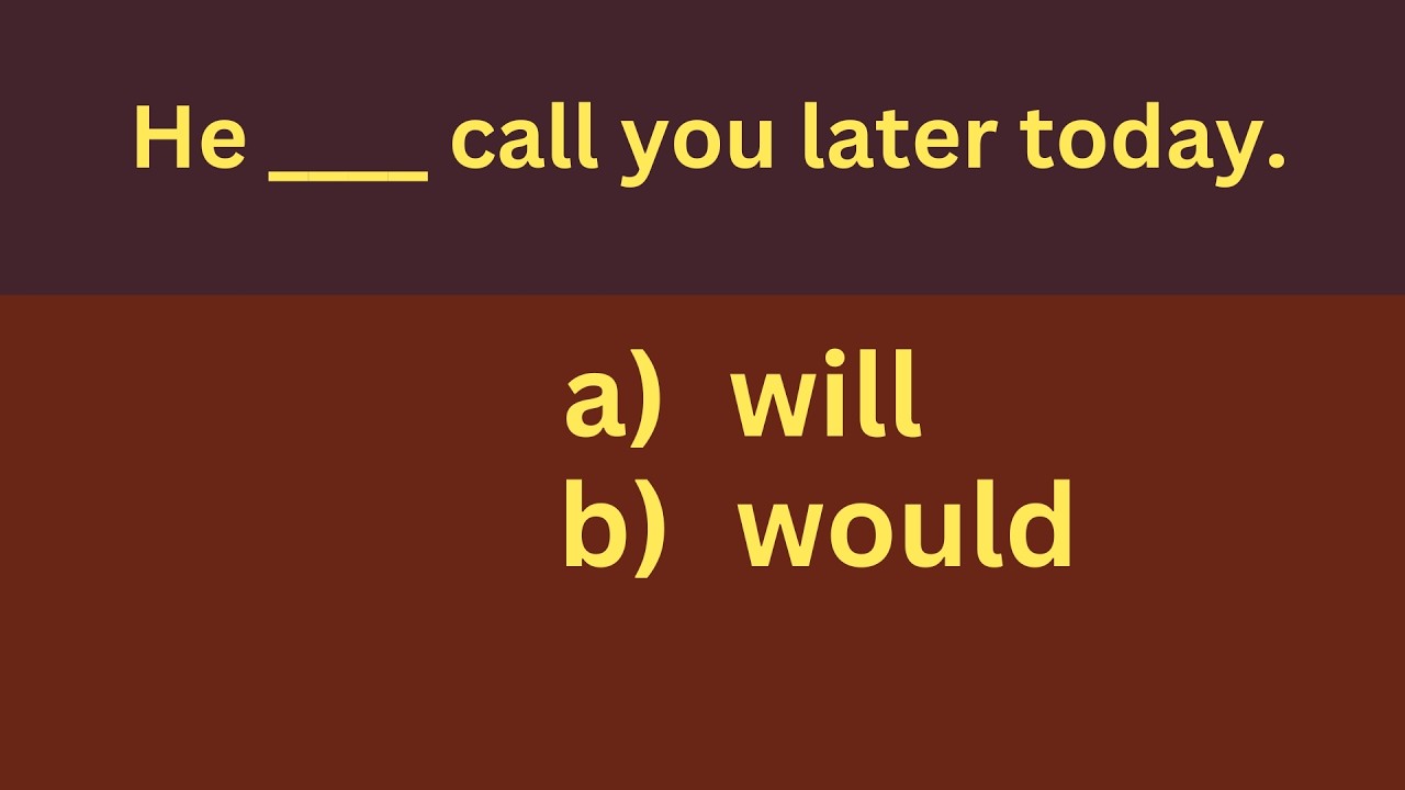 Will or Would? Learn the Difference with This Grammar Quiz! 🤔💭