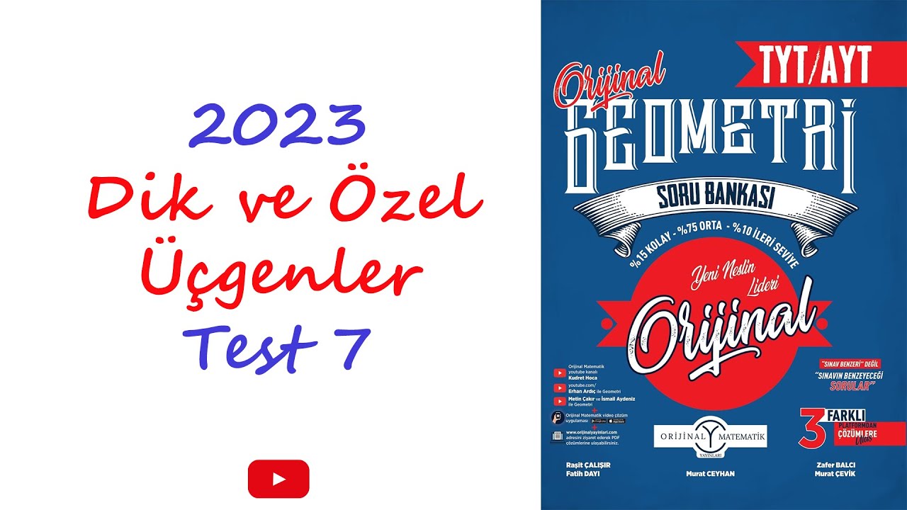 Orijinal geometri dik ve özel üçgenler test 7