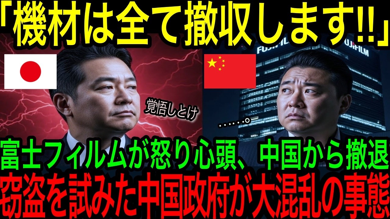 【海外の反応】「最新設備は中国からすべて撤退します！」中国政府からの嫌がらせ行為で撤退させられた富士フィルム…、技術流出を拒んだ日本企業が選んだ、もう一つの未来とは！？