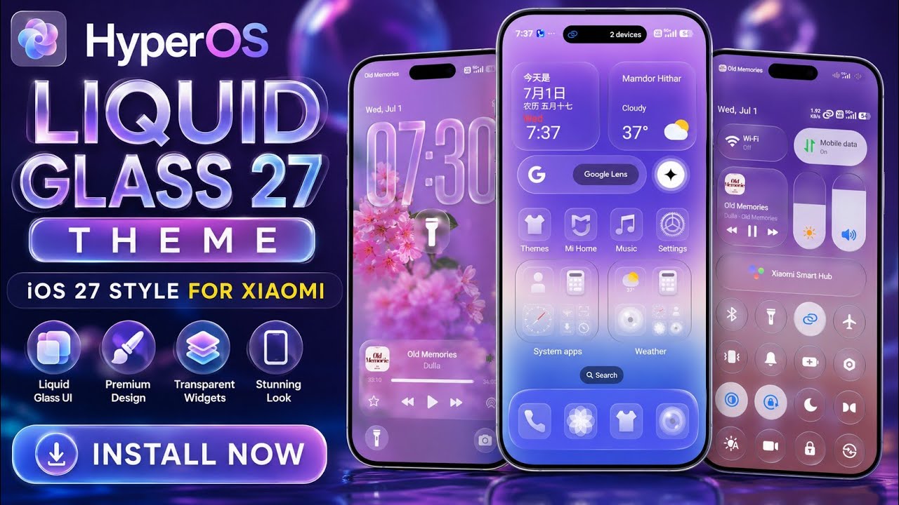 🔥 iOS 27 Liquid Glass Theme For HyperOS 4! Best Xiaomi Theme 2026 😍