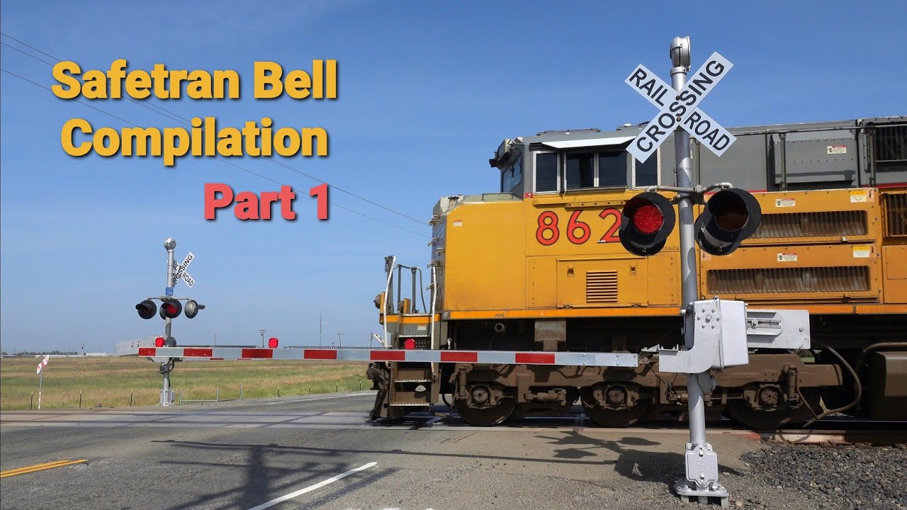 Railroad Crossings With Safetran Mechanical Bell's Compilation, USA Railroad Crossings Part 1
