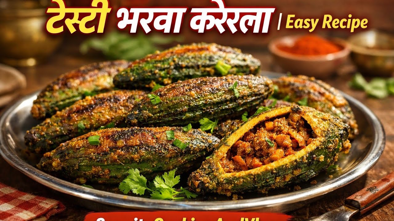 भरवा करेला बनाने का आसान तरीका। Karela Bharwa recipe / Stuffed Bitter Gourd Recipe Grandma recipe