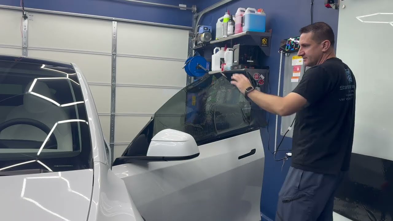 Behind the Scenes Ceramic Tinting a 2026 Tesla Model Y Juniper