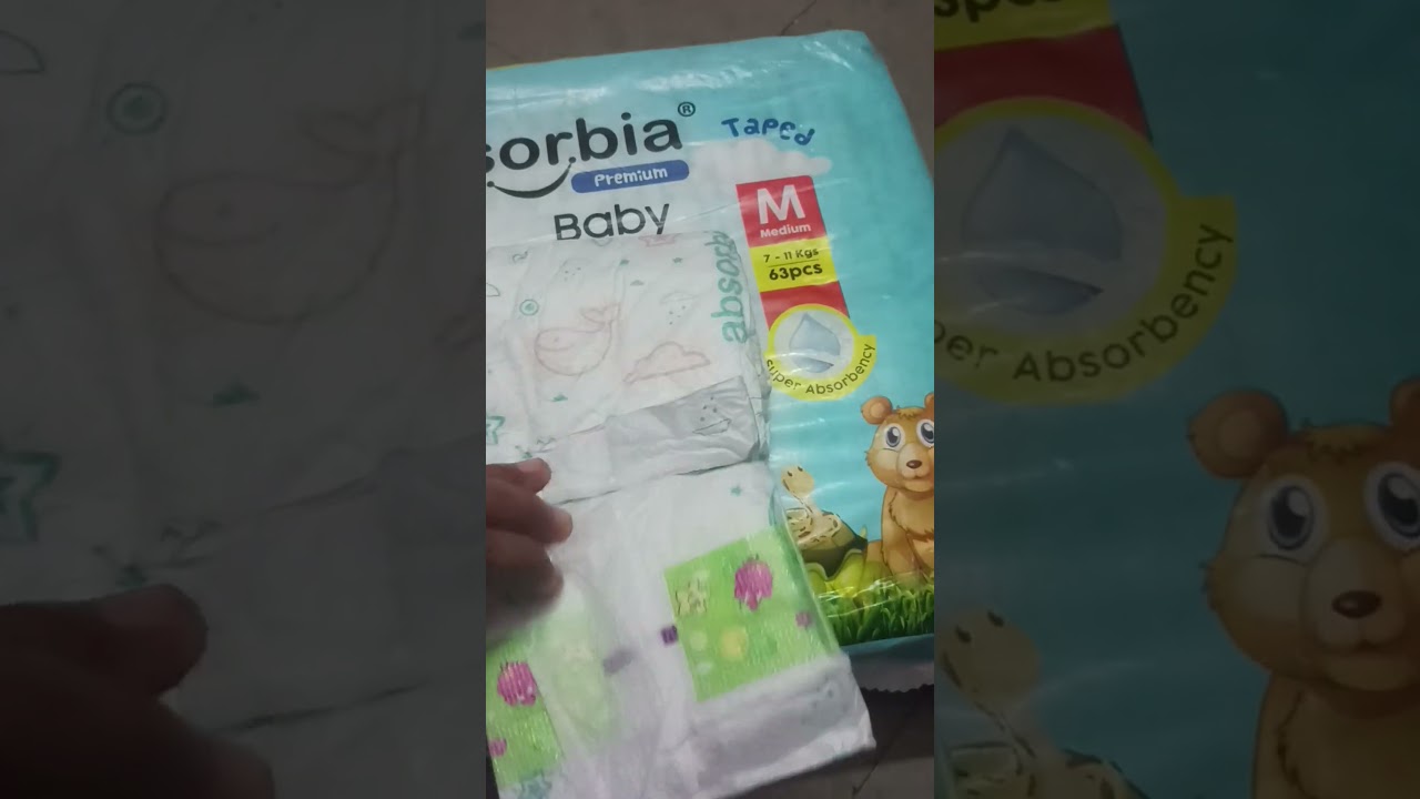 Absorbia baby diaper comfortable feel cotton easily remove