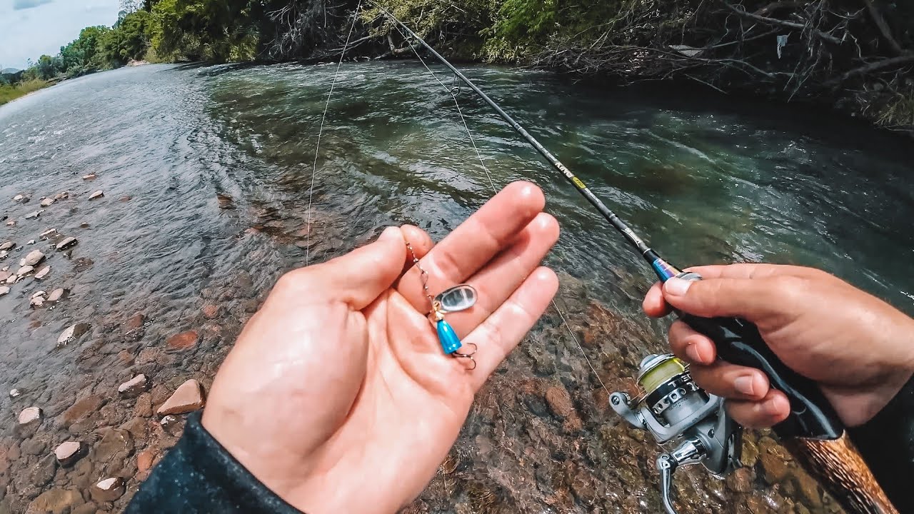 Nunca DUVIDE do potencial de ISCAS PEQUENAS! Pescaria Ultra Light em rio de corredeira.