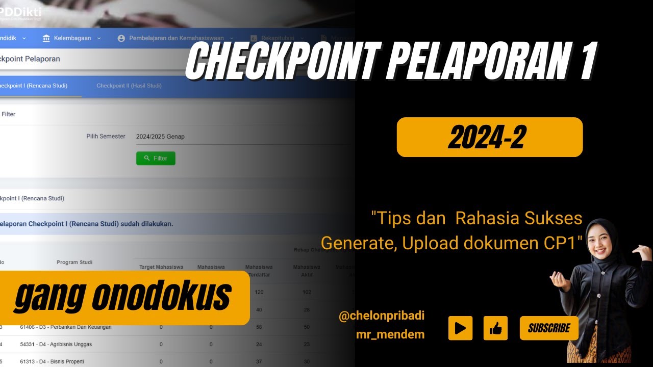 Tips & Trik Sukses Pelaporan Checkpoint 1 PDDIKTI Semester Genap 2024/2025