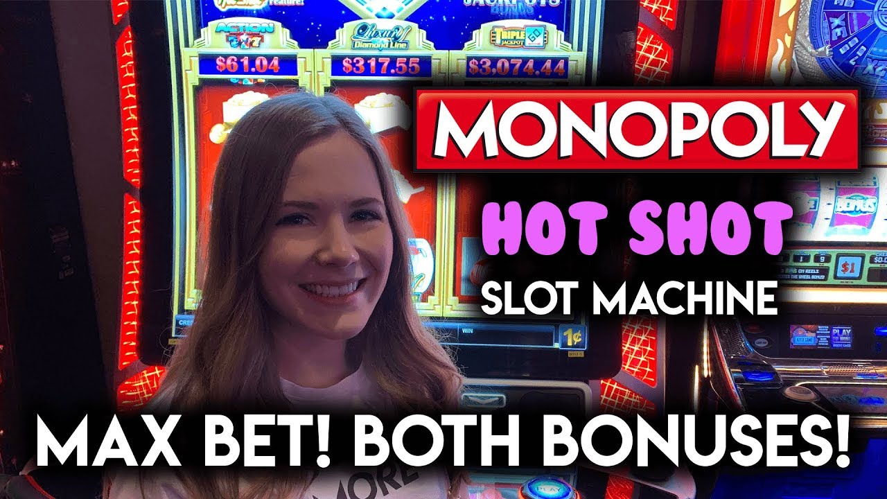 Monopoly Hot Shot! Slot Machine! BOTH BONUSES!