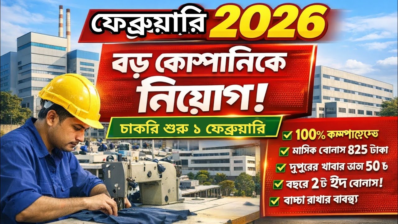 SSC HSC ৮ম ফেব্রুয়ারি ২০২৬ | গার্মেন্টসে চাকরি নিয়োগ | garments job circular 2026 |অভিজ্ঞতা ছাড়াই
