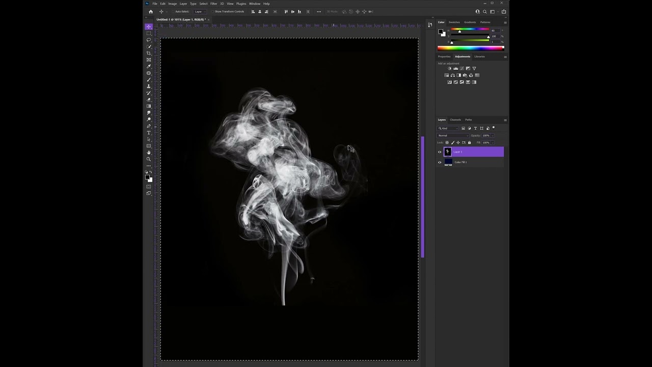 How to change smoke color in Adobe Photoshop