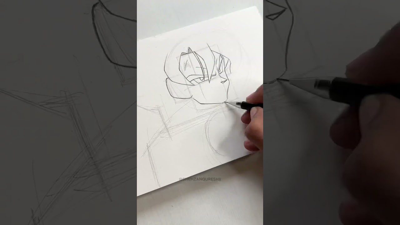 Drawing Goku Super Saiyan in Old Anime Style